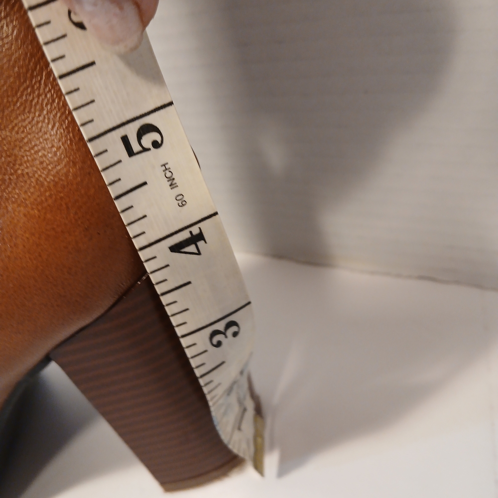 Brown Leather Heeled Boots, Liz And Co, Funky Sexy Fun Vibe,4 Inch Heel Size 8.5 - Picture 11 of 15